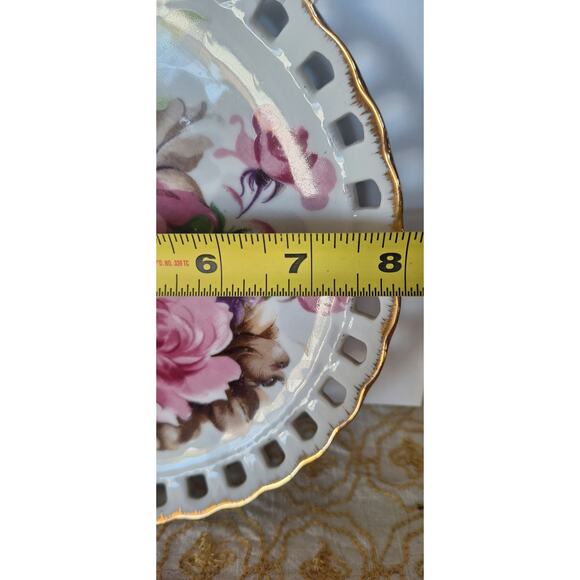 Regus Norcrest Japan Ceramic Collectors Plate- Flowers w/Gold Trim- Mint! - Picture 6 of 6